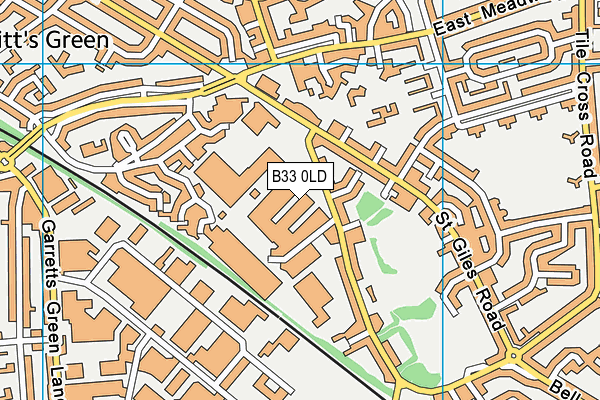 B33 0LD map - OS VectorMap District (Ordnance Survey)