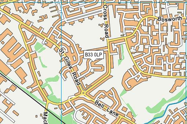 B33 0LP map - OS VectorMap District (Ordnance Survey)