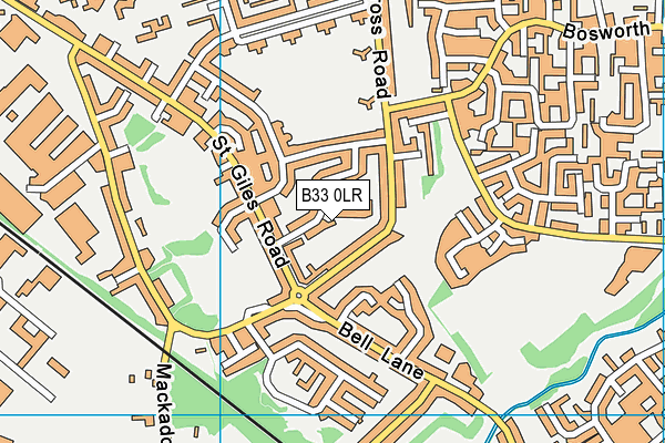 B33 0LR map - OS VectorMap District (Ordnance Survey)