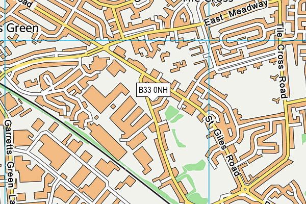 B33 0NH map - OS VectorMap District (Ordnance Survey)