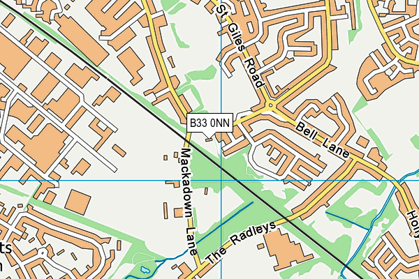 B33 0NN map - OS VectorMap District (Ordnance Survey)