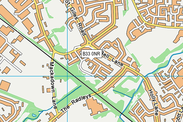 B33 0NR map - OS VectorMap District (Ordnance Survey)