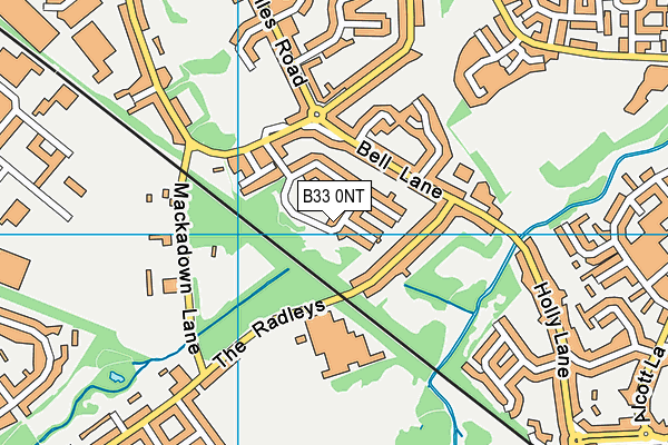 B33 0NT map - OS VectorMap District (Ordnance Survey)