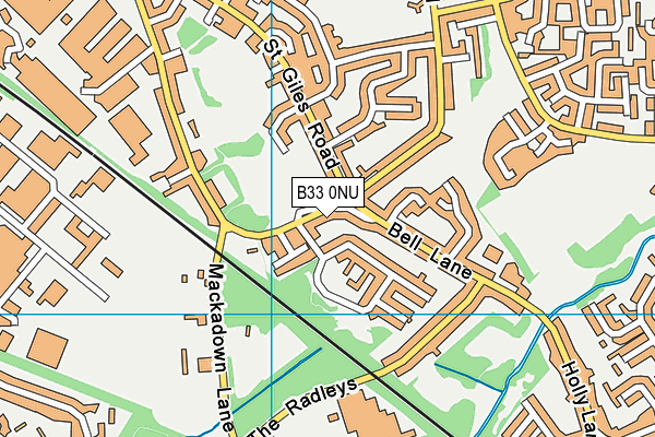 B33 0NU map - OS VectorMap District (Ordnance Survey)