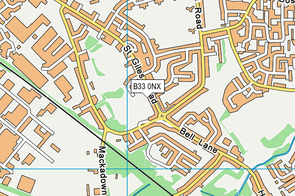 B33 0NX map - OS VectorMap District (Ordnance Survey)
