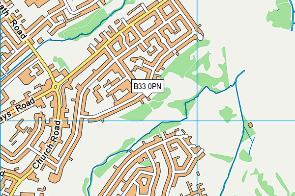 B33 0PN map - OS VectorMap District (Ordnance Survey)