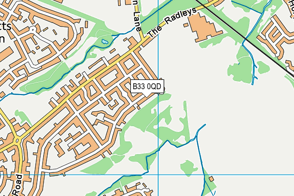 B33 0QD map - OS VectorMap District (Ordnance Survey)