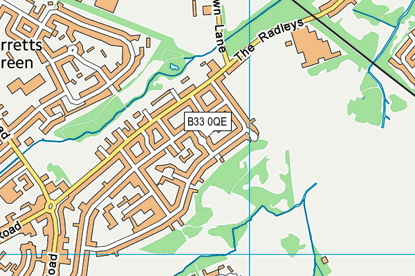 B33 0QE map - OS VectorMap District (Ordnance Survey)
