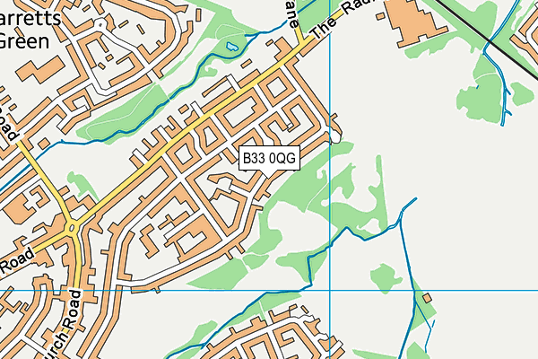 B33 0QG map - OS VectorMap District (Ordnance Survey)