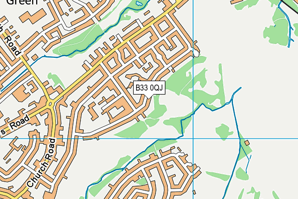 B33 0QJ map - OS VectorMap District (Ordnance Survey)