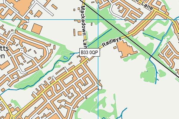 B33 0QP map - OS VectorMap District (Ordnance Survey)