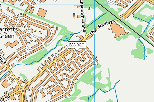 B33 0QQ map - OS VectorMap District (Ordnance Survey)