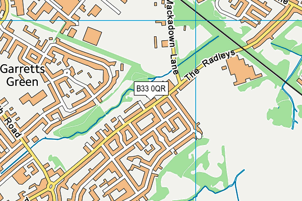 B33 0QR map - OS VectorMap District (Ordnance Survey)
