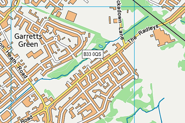 B33 0QS map - OS VectorMap District (Ordnance Survey)