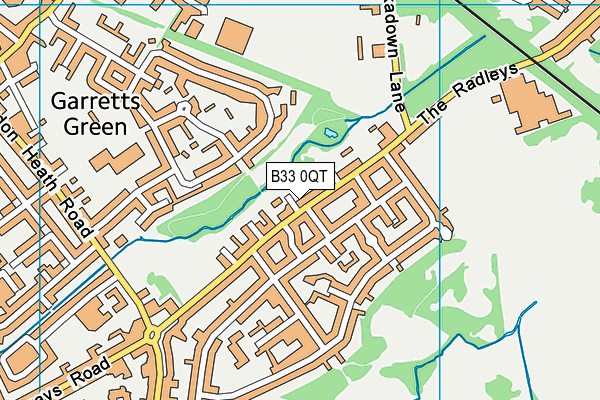 B33 0QT map - OS VectorMap District (Ordnance Survey)