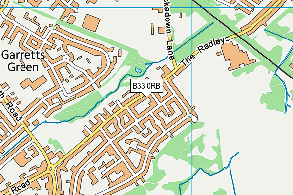 B33 0RB map - OS VectorMap District (Ordnance Survey)