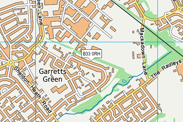 B33 0RH map - OS VectorMap District (Ordnance Survey)