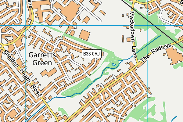 B33 0RJ map - OS VectorMap District (Ordnance Survey)