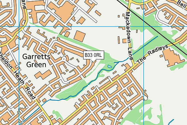 B33 0RL map - OS VectorMap District (Ordnance Survey)