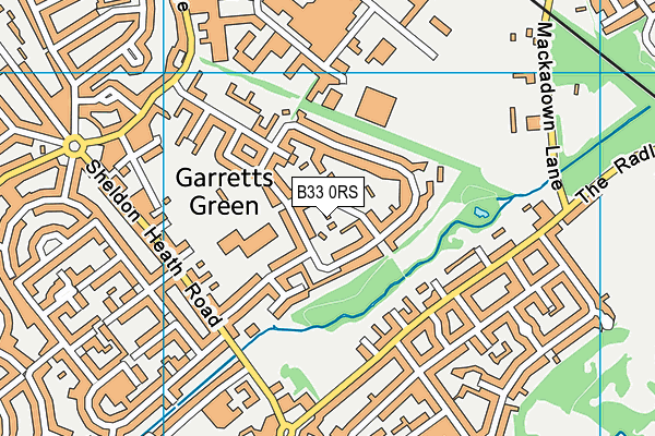 B33 0RS map - OS VectorMap District (Ordnance Survey)