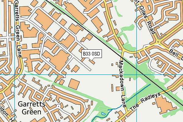 B33 0SD map - OS VectorMap District (Ordnance Survey)