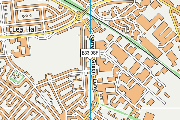 B33 0SF map - OS VectorMap District (Ordnance Survey)
