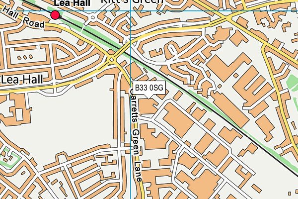 B33 0SG map - OS VectorMap District (Ordnance Survey)