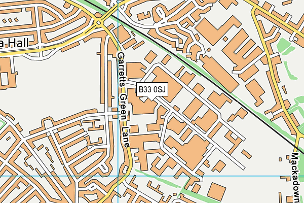 B33 0SJ map - OS VectorMap District (Ordnance Survey)