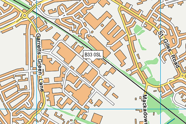 B33 0SL map - OS VectorMap District (Ordnance Survey)
