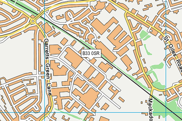 B33 0SR map - OS VectorMap District (Ordnance Survey)