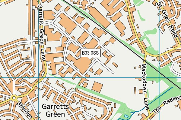 B33 0SS map - OS VectorMap District (Ordnance Survey)