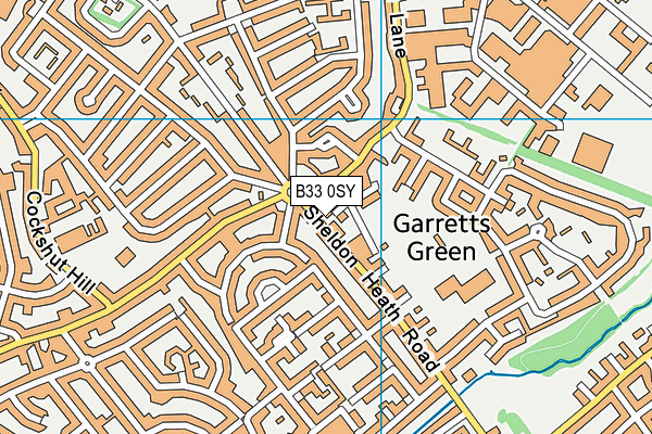 B33 0SY map - OS VectorMap District (Ordnance Survey)