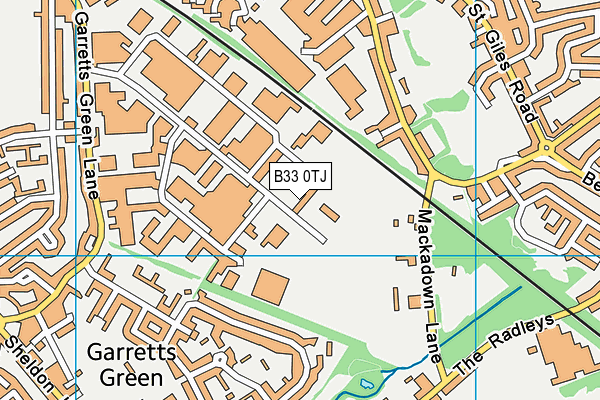 B33 0TJ map - OS VectorMap District (Ordnance Survey)