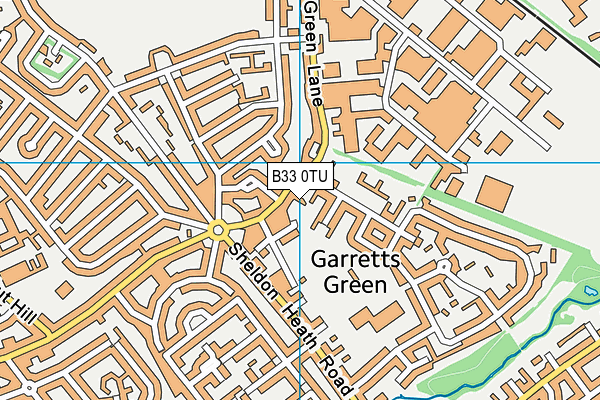 B33 0TU map - OS VectorMap District (Ordnance Survey)