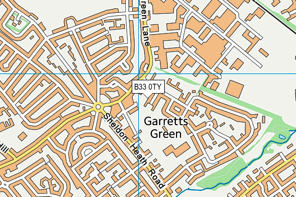 B33 0TY map - OS VectorMap District (Ordnance Survey)