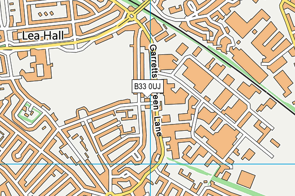 B33 0UJ map - OS VectorMap District (Ordnance Survey)