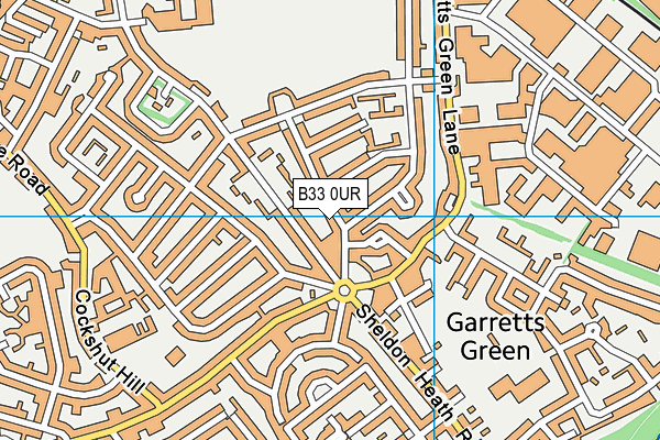 B33 0UR map - OS VectorMap District (Ordnance Survey)