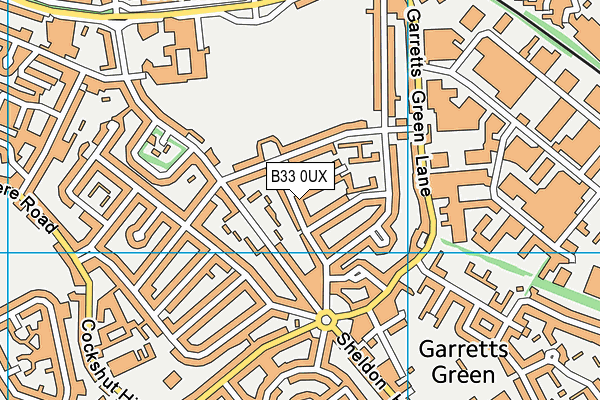 B33 0UX map - OS VectorMap District (Ordnance Survey)