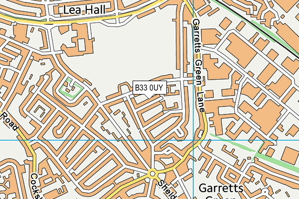 B33 0UY map - OS VectorMap District (Ordnance Survey)