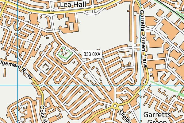 B33 0XA map - OS VectorMap District (Ordnance Survey)