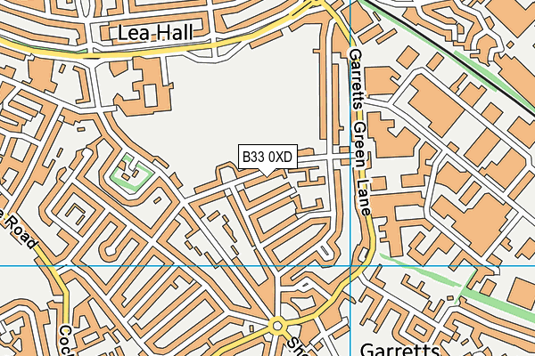 B33 0XD map - OS VectorMap District (Ordnance Survey)