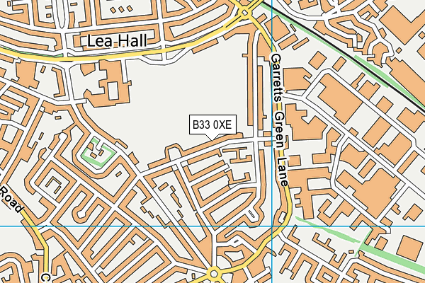 B33 0XE map - OS VectorMap District (Ordnance Survey)