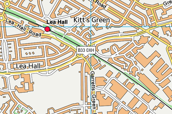 B33 0XH map - OS VectorMap District (Ordnance Survey)