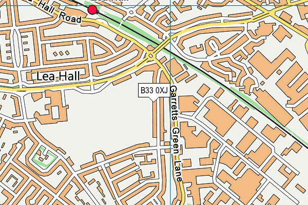 B33 0XJ map - OS VectorMap District (Ordnance Survey)