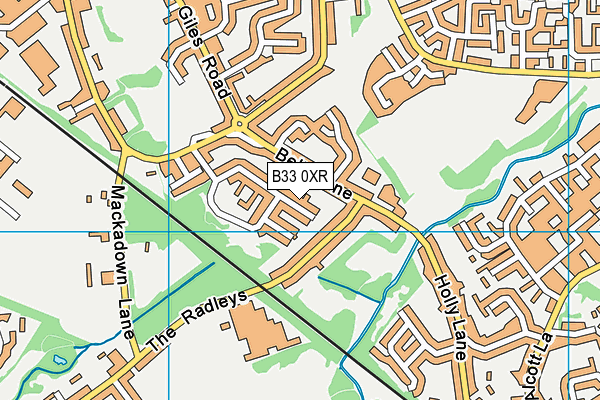 B33 0XR map - OS VectorMap District (Ordnance Survey)