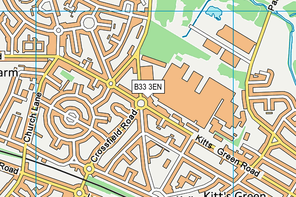 B33 3EN map - OS VectorMap District (Ordnance Survey)