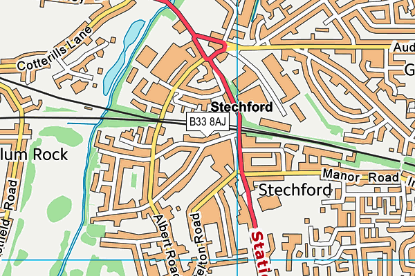 B33 8AJ map - OS VectorMap District (Ordnance Survey)