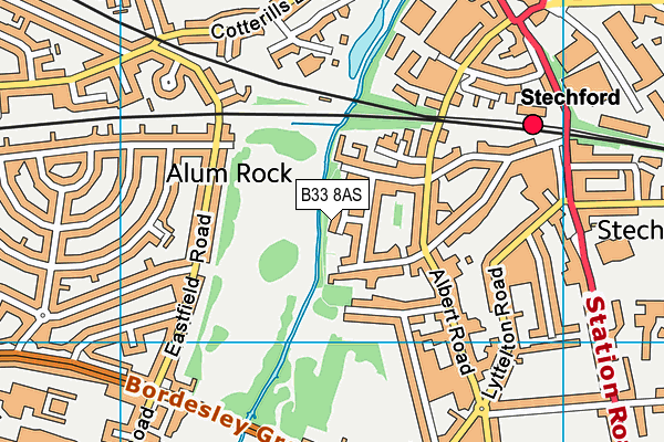 B33 8AS map - OS VectorMap District (Ordnance Survey)