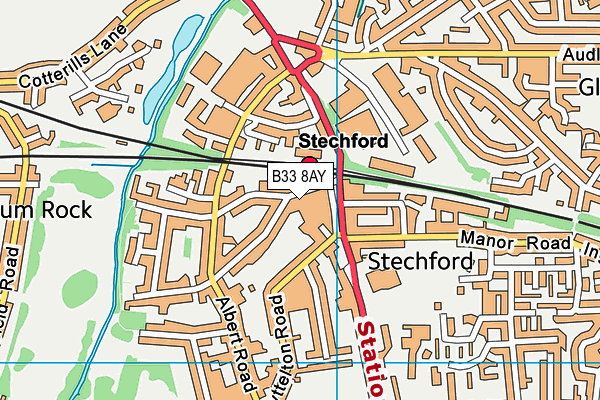 B33 8AY map - OS VectorMap District (Ordnance Survey)