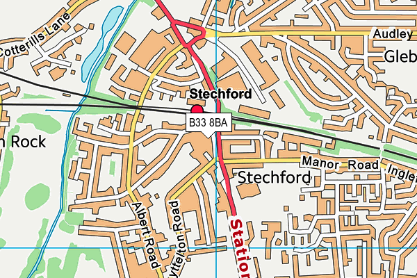 B33 8BA map - OS VectorMap District (Ordnance Survey)